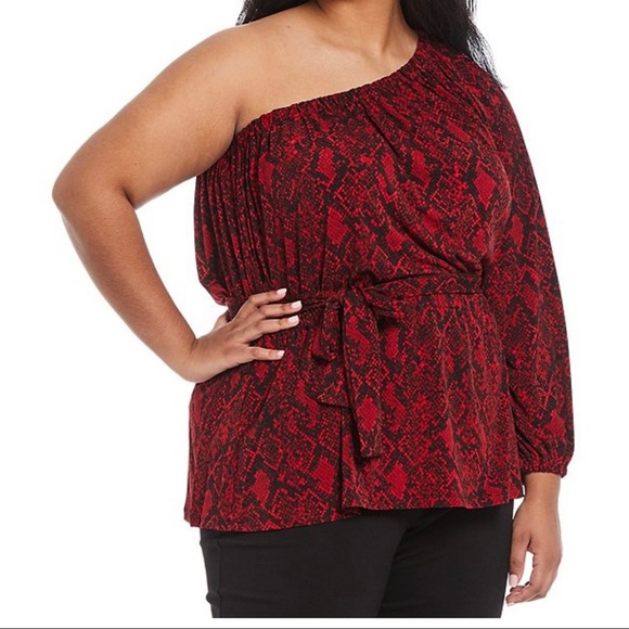 MICHAEL KORS PYTHON 🐍 SNAKE PRINT ECO MATTE JERSEY TOP - Picture 2 of 5